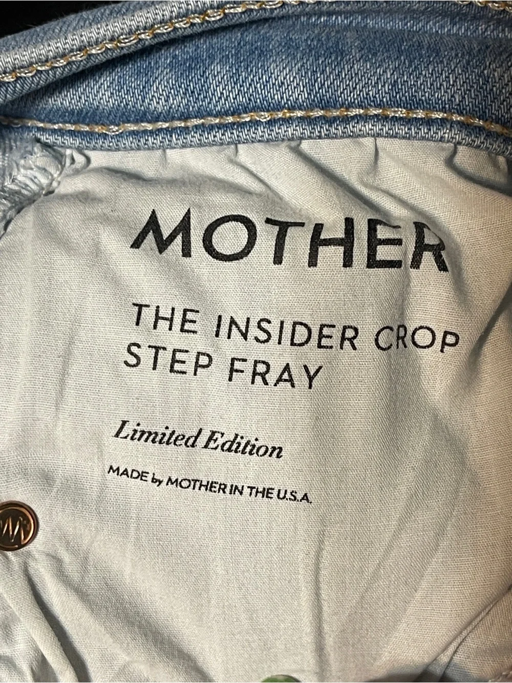 MOTHER Jeans The Insider Crop Step Fray Straight Leg Mid Rise Casual Size 29 - Picture 7 of 14